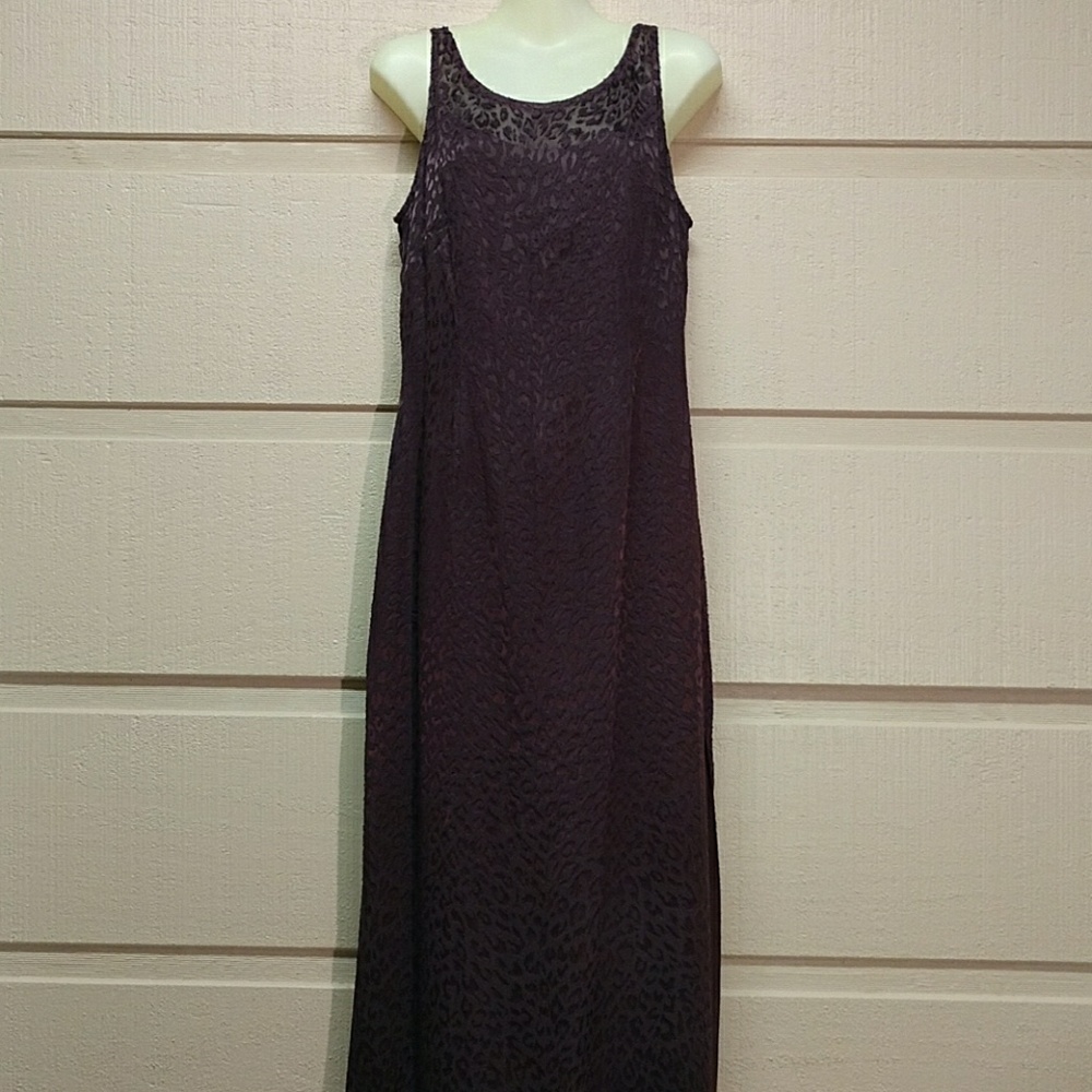 2 pc Classic Catalyst NY vintage lined sheer silk blend maxi dress